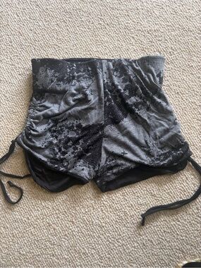 LA Boutique Aya Papaya High-Waist Gray Tie-Dye Women’s Shorts
